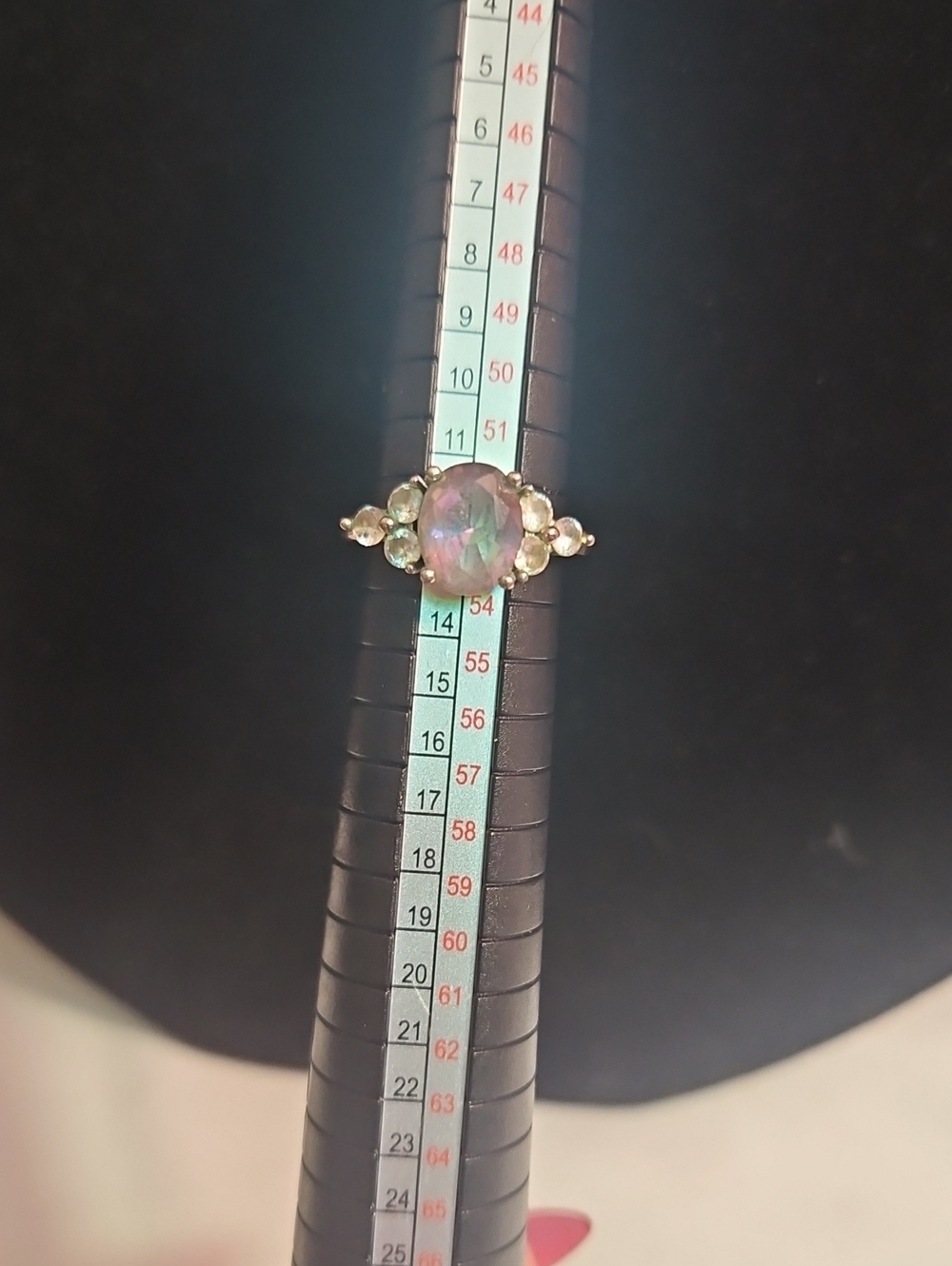 Sterling Silver Mystic Topaz Halo Ring - Green/Purple